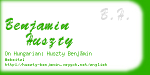 benjamin huszty business card